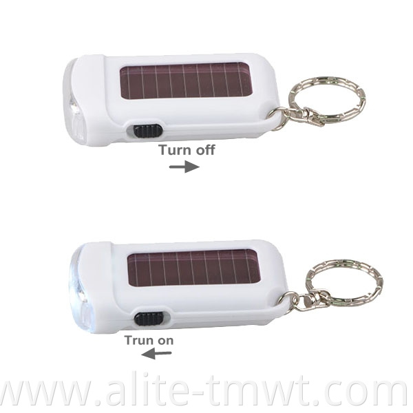 Mini PVC Plastic Personalized LED Keychain Solar Torch